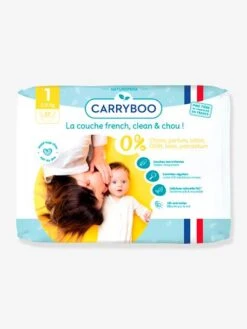 27 Couches Dermo-sensitives T1 (2-5 Kg) CARRYBOO Blanc - Carryboo