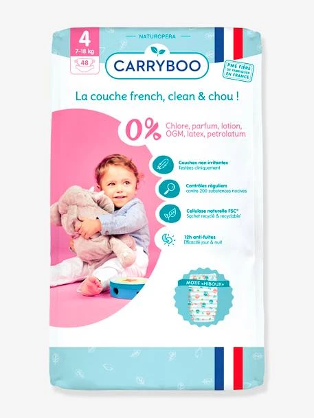 48 Couches Dermo-sensitives T4 (7-18 Kg) CARRYBOO Blanc - Carryboo 3 48 Couches Dermo-sensitives T4 (7-18 Kg) CARRYBOO Blanc - Carryboo