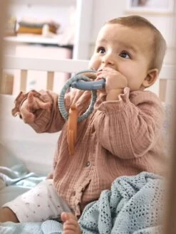 Anneaux De Dentition En Bois Et Silicone Multicolor - Vertbaudet -Petite Vie Soldes anneaux de dentition en bois et silicone 2