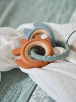 Anneaux De Dentition En Bois Et Silicone Multicolor - Vertbaudet -Petite Vie Soldes anneaux de dentition en bois et silicone 3