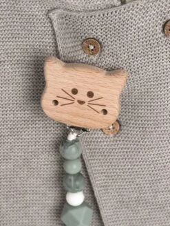 Attache-sucette LÄSSIG Little Chums Gris/chat - Lassig -Petite Vie Soldes attache sucette lassig little chums 3