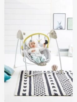 Balancelle Avec Arche De Jeux Babyswing Vertbaudet Gris - Vertbaudet