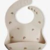 Bavoir Avec Récupérateur MUSHIE En Silicone Beige/arc En Ciel - Mushie -Petite Vie Soldes bavoir avec recuperateur mushie en silicone