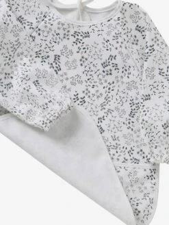 Bavoir Tablier Manches Longues Imprimé Végétal - Vertbaudet -Petite Vie Soldes bavoir tablier manches longues 2