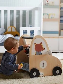 Chariot De Marche Avec Freins EN VOITURE SIMON En Bois FSC® Multicolore - Vertbaudet -Petite Vie Soldes chariot de marche avec freins en voiture simon en bois fsc 4