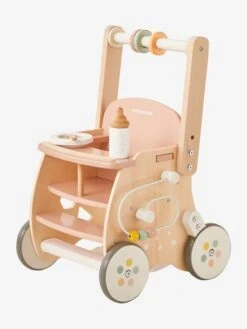 Chariot De Marche Poussette En Bois FSC® Rose - Vertbaudet -Petite Vie Soldes chariot de marche poussette en bois fsc 4