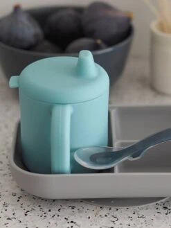 Coffret D’apprentissage 3 Pièces BEABA En Silicone Rose - Beaba -Petite Vie Soldes coffret dapprentissage 3 pieces beaba en silicone 2