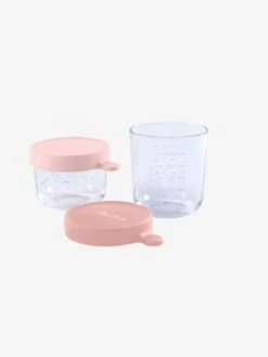 Coffret De 2 Pots De Conservation En Verre BEABA Airy Green/ Light Mist - Beaba -Petite Vie Soldes coffret de 2 pots de conservation en verre beaba 2