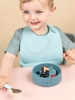 Coffret Premier Repas 3 Pièces DONE BY DEER Peekaboo Deer Friends En Silicone Bleu - Done By Deer