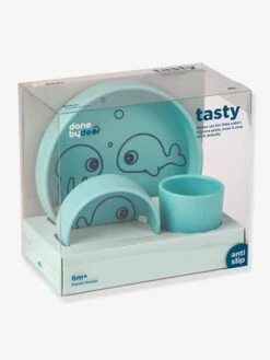 Coffret Repas 3 Pièces DONE BY DEER Sea Friends En Silicone Bleu - Done By Deer -Petite Vie Soldes coffret repas 3 pieces done by deer sea friends en silicone 2