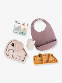 Coffret Repas 4 Pièces DONE BY DEER Goodie Box Stick&Stay En Silicone Bleu/gris/vert - Done By Deer -Petite Vie Soldes coffret repas 4 pieces done by deer goodie box stickstay en silicone 4