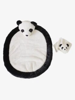 Coffret Tapis De Jeu + Doudou Panda. Noir - Vertbaudet -Petite Vie Soldes coffret tapis de jeu doudou panda 1