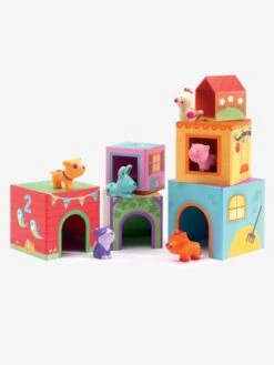 Cubes Imagiers Topanifarm DJECO Multicolore - Djeco -Petite Vie Soldes cubes imagiers topanifarm djeco 1