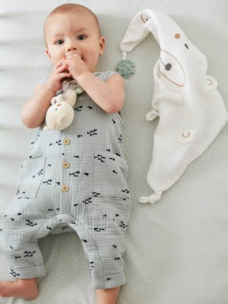 Doudou Carré + Hochet GREEN FOREST Multicolore - Vertbaudet 6 Doudou Carré + Hochet GREEN FOREST Multicolore - Vertbaudet – Image 4