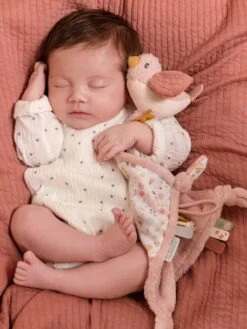 Doudou Carré Oiseau - Flowers & Butterflies - LITTLE DUTCH Rose Pâle - Little Dutch -Petite Vie Soldes doudou carre oiseau flowers butterflies little dutch 2