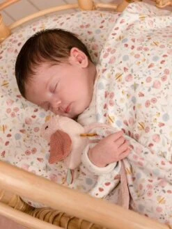 Doudou Carré Oiseau - Flowers & Butterflies - LITTLE DUTCH Rose Pâle - Little Dutch -Petite Vie Soldes doudou carre oiseau flowers butterflies little dutch 3