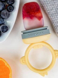 Grignoteur MINIKOIOI Baby Pulp En Silicone Tilleul/gris - Minikoioi -Petite Vie Soldes grignoteur minikoioi baby pulp en silicone 2