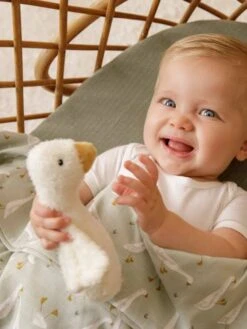 Hochet Couineur Little Goose - LITTLE DUTCH Blanc - Little Dutch -Petite Vie Soldes hochet couineur little goose little dutch 3