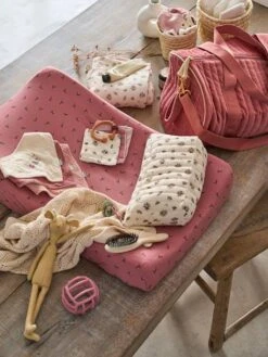Housse De Matelas à Langer En Jersey Bois De Rose Imprimé - Vertbaudet