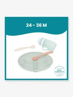 Kit Repas Silicone BABYMOOV Grow’Isy Vert/terracotta - Babymoov -Petite Vie Soldes kit repas silicone babymoov growisy 3