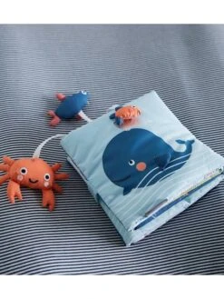 Livre D'éveil Accordéon Eau Salée Bleu - Vertbaudet -Petite Vie Soldes livre deveil accordeon eau salee 1