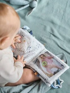 Livre D'éveil Et Photos CÉLESTE Bleu - Vertbaudet -Petite Vie Soldes livre deveil et photos celeste 3