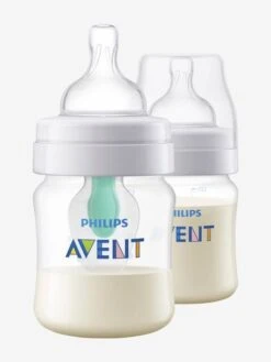 Lot De 2 Biberons 125 Ml Philips AVENT Anti-colic Avec Valve AirFree Transparent - Philips Avent