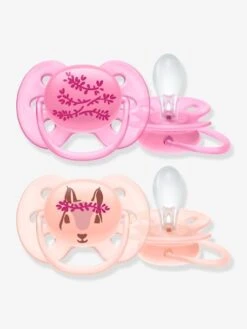 Lot De 2 Sucettes Ultra Douces 2e âge Philips AVENT Ecureuil/fleurs - Philips Avent -Petite Vie Soldes lot de 2 sucettes ultra douces 2e age philips avent 3