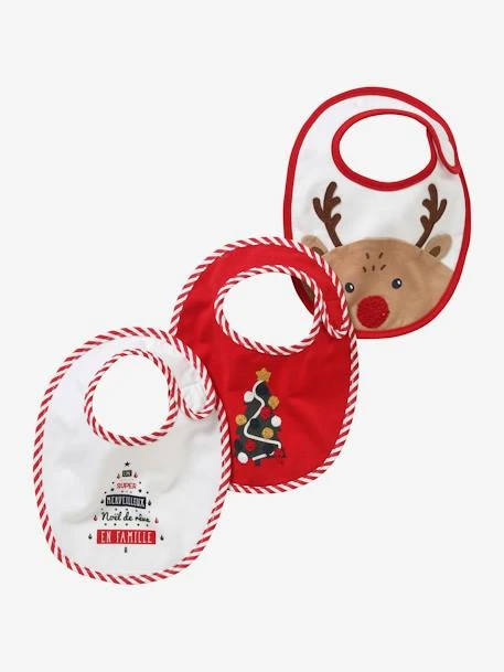 Lot De 3 Bavoirs Bébé Spécial Noël Capsule Famille Rouge/écru - Vertbaudet 3 Lot De 3 Bavoirs Bébé Spécial Noël Capsule Famille Rouge/écru - Vertbaudet