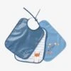Lot De 3 Bavoirs Plastifiés Bleu - Vertbaudet -Petite Vie Soldes lot de 3 bavoirs plastifies