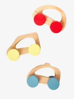 Lot De 3 Voitures En Bois FSC® Multicolore - Vertbaudet -Petite Vie Soldes lot de 3 voitures en bois fsc 1