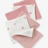 Lot De 6 Lingettes Lavables Rose/coeurs - Vertbaudet 1 Lot De 6 Lingettes Lavables Rose/coeurs - Vertbaudet -Petite Vie Soldes lot de 6 lingettes lavables 5