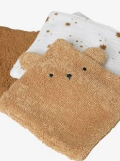 Lot De 6 Lingettes Lavables Ourson Caramel - Vertbaudet -Petite Vie Soldes lot de 6 lingettes lavables ourson 2