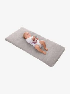 Matelas Bébé De Voyage Vertbaudet Gris Clair/blanc - Vertbaudet