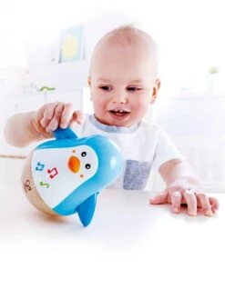 Pingouin Culbuto Musical HAPE Bleu - Hape -Petite Vie Soldes pingouin culbuto musical hape 1