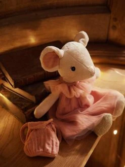 Poupée Souris Et Son Sac à Dos Pour Dent De Lait Blanc - Vertbaudet -Petite Vie Soldes poupee souris et son sac a dos pour dent de lait 1