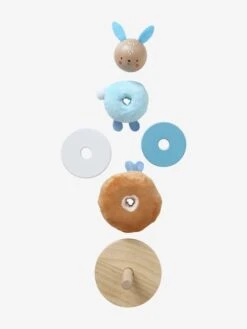 Pyramide à Empiler Tissu Et Bois FSC® Bleu - Vertbaudet -Petite Vie Soldes pyramide a empiler tissu et bois fsc 5