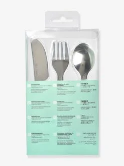 Set 3 Couverts D'apprentissage Inox BEABA Airy Green - Beaba -Petite Vie Soldes set 3 couverts dapprentissage inox beaba 4