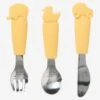 Set Couverts Enfant Silicone Et Inox X3 Sauge - Vertbaudet -Petite Vie Soldes set couverts enfant silicone et inox x3