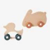 Set De 2 Animaux à Roulettes En Bois Et Silicone Orange - Vertbaudet -Petite Vie Soldes set de 2 animaux a roulettes en bois et silicone