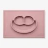 Set De Table Tout-en-un Avec Assiette EZPZ Happy Mat En Silicone Rose - EZPZ -Petite Vie Soldes set de table tout en un avec assiette ezpz happy mat en silicone