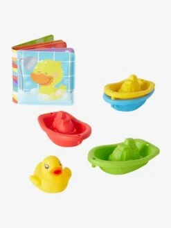 Set Livre, Canard Et Bateaux De Bain Multicolore - Vertbaudet -Petite Vie Soldes set livre canard et bateaux de bain 1