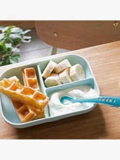 Set Vaisselle 2 Pièces Silicone BEABA Gris Clair - Beaba -Petite Vie Soldes set vaisselle 2 pieces silicone beaba 4
