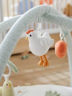 Tapis D'éveil Avec Arches En Coton Nid D'abeille LOVELY FARM Lovely Farm - Multicolore - Vertbaudet -Petite Vie Soldes tapis deveil avec arches en coton nid dabeille lovely farm 1