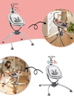 Transat BABYMOOV Swoon Up Avec Arche De Jeu Graphik - Babymoov -Petite Vie Soldes transat babymoov swoon up avec arche de jeu 2