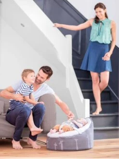 Transat Et Pouf Doomoo Nid BABYMOOV Blanc / Gris - Babymoov -Petite Vie Soldes transat et pouf doomoo nid babymoov 4