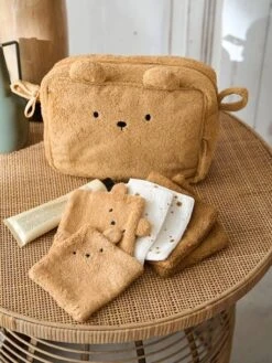 Trousse De Toilette Ourson En éponge Caramel - Vertbaudet -Petite Vie Soldes trousse de toilette ourson en eponge 2